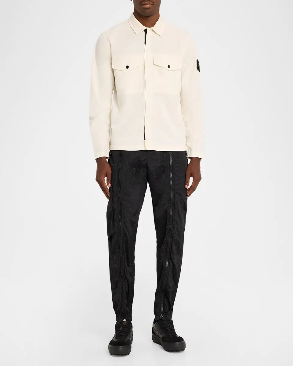 Stone Island Men's Cotton-Stretch Concealed Button-Down Shirt | Thumbnail 2 Stone Island Men's Cotton-Stretch Concealed Button-Down Shirt | Thumbnail 2