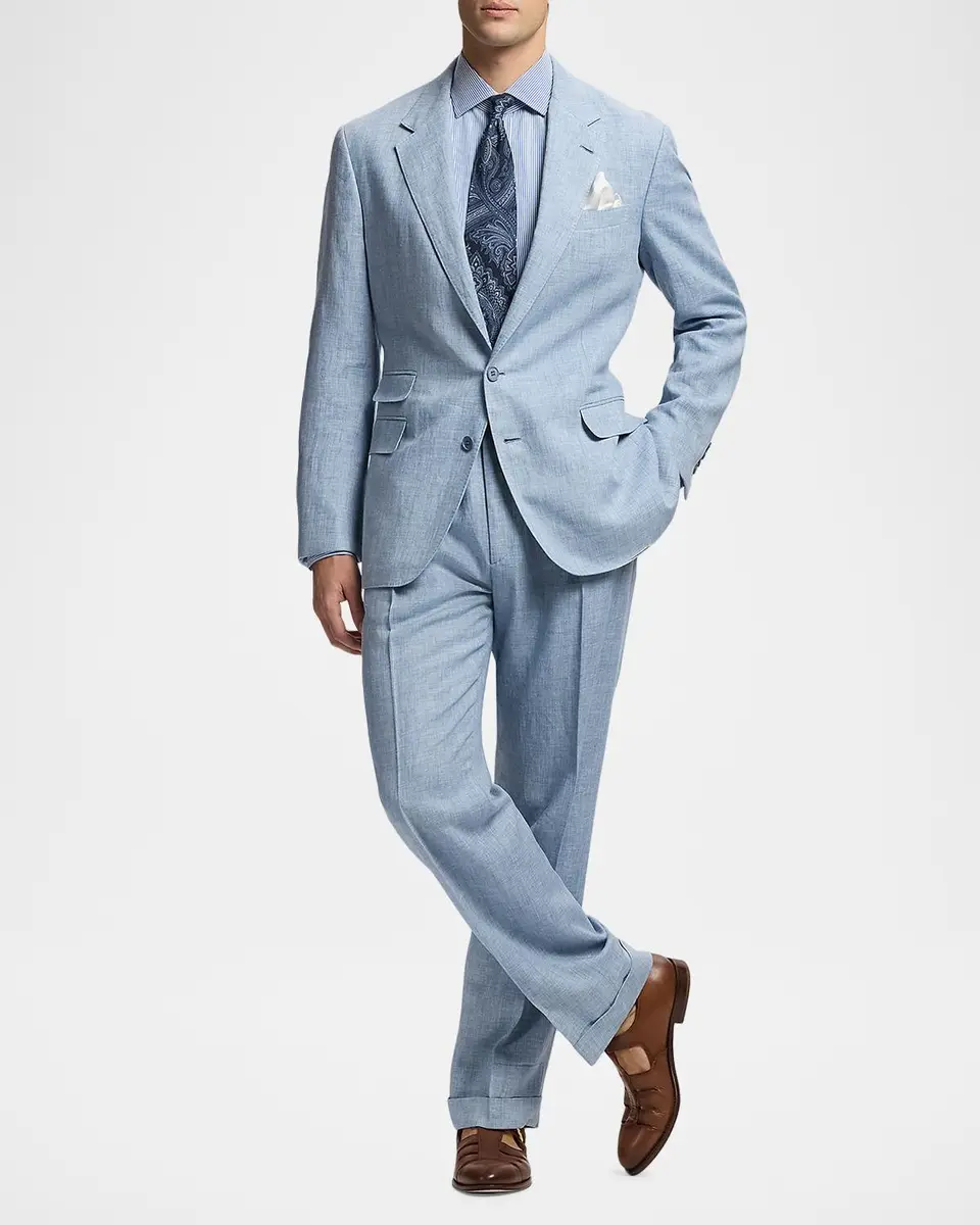 Ralph Lauren Purple Label Men's Glenn Hand-Tailored Délavé Linen Jacket | Thumbnail 2