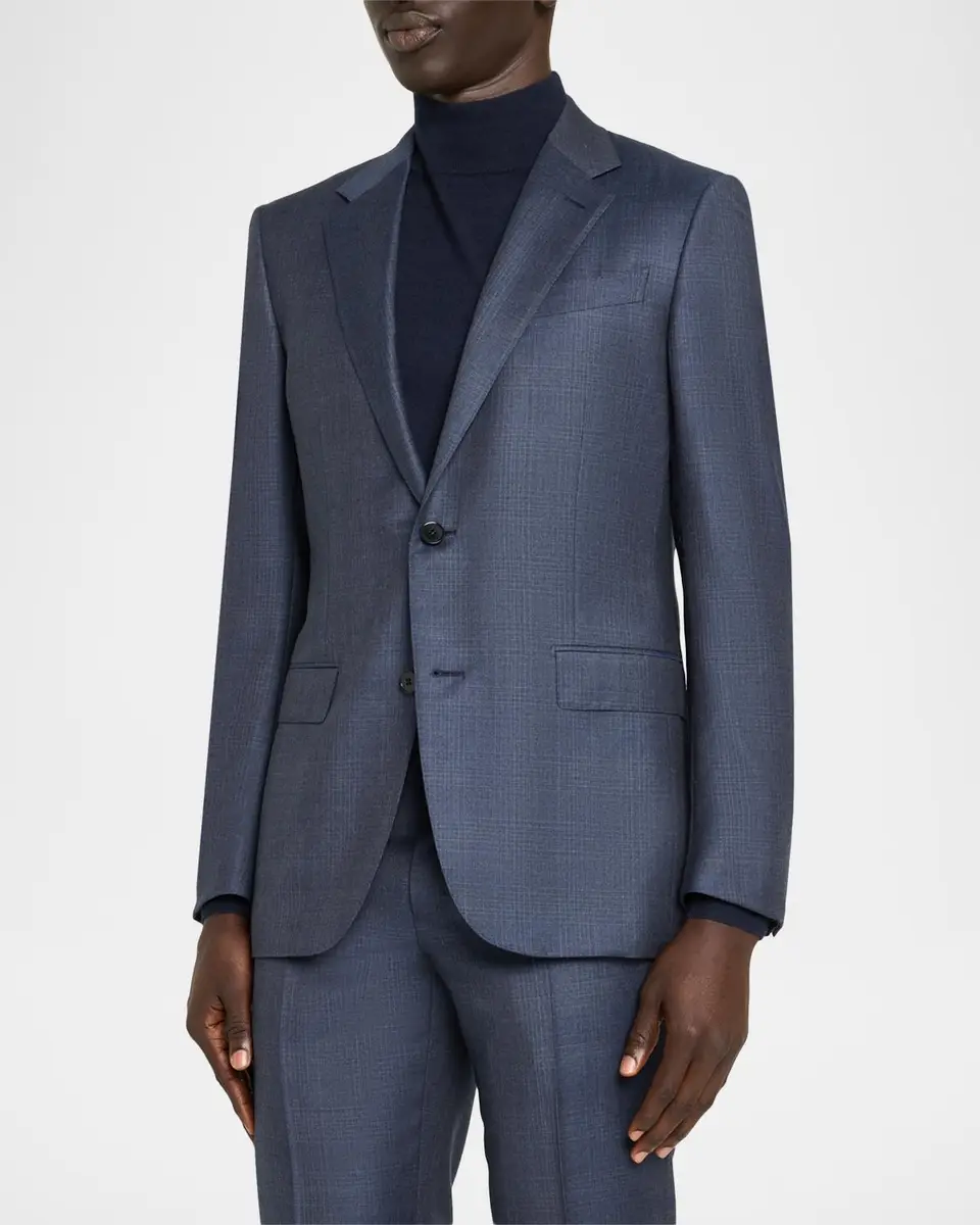 Zegna Men's Ticweave Wool Single-Breasted Sport Coat | Thumbnail 4