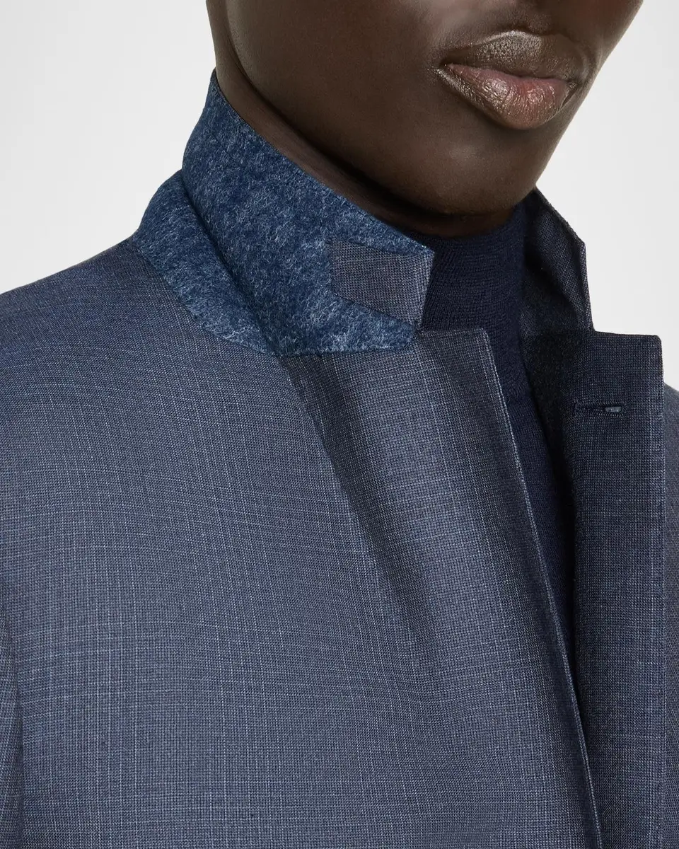 Zegna Men's Ticweave Wool Single-Breasted Sport Coat | Thumbnail 8