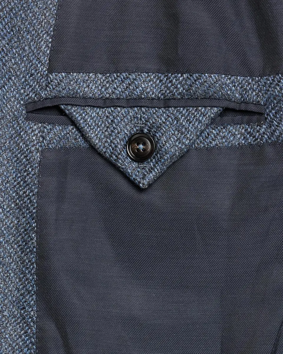 Zegna Men's Wool and Cotton Chevron Single-Breasted Sport Coat | Thumbnail 6 Zegna Men's Wool and Cotton Chevron Single-Breasted Sport Coat | Thumbnail 6