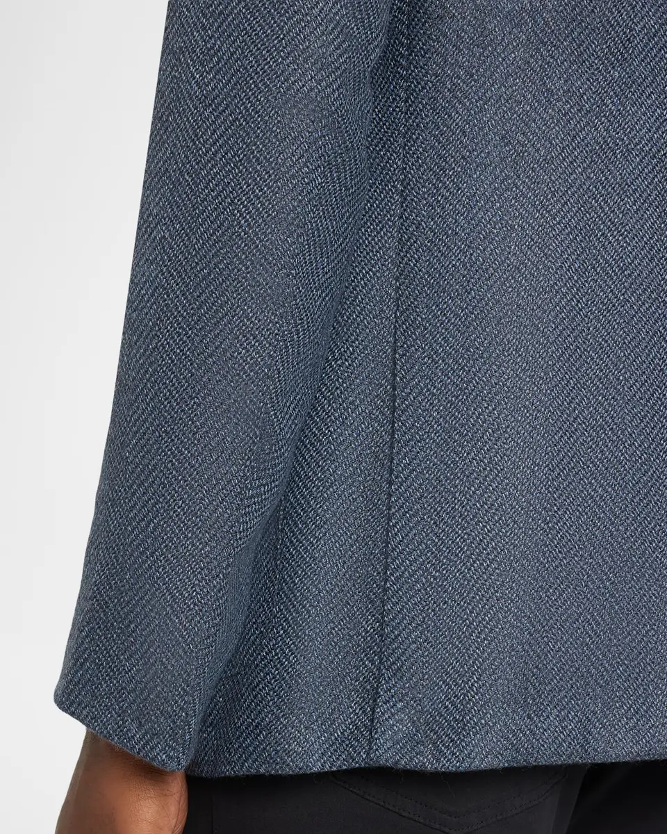 Zegna Men's Wool and Cotton Chevron Single-Breasted Sport Coat | Thumbnail 8 Zegna Men's Wool and Cotton Chevron Single-Breasted Sport Coat | Thumbnail 8