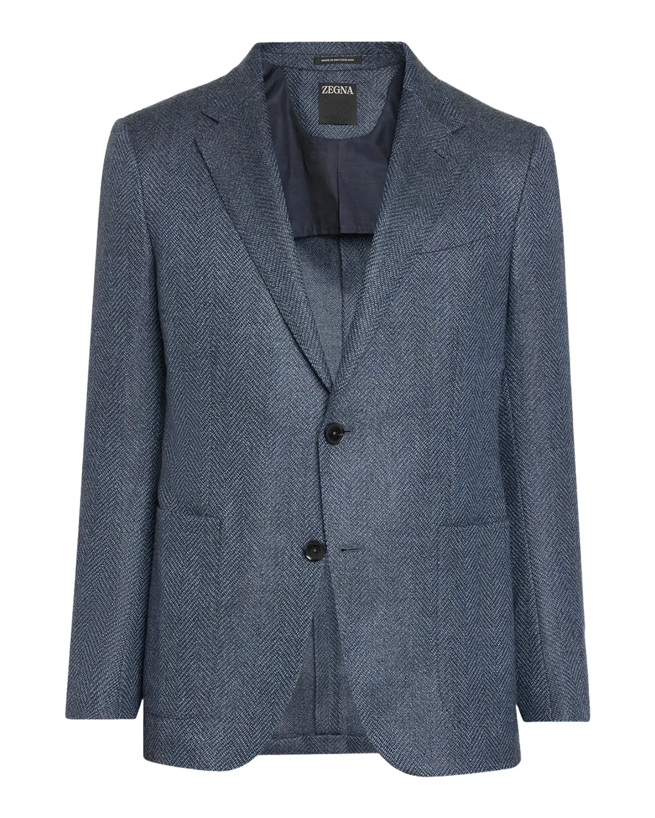 Men's Wool and Cotton Chevron Single-Breasted Sport Coat