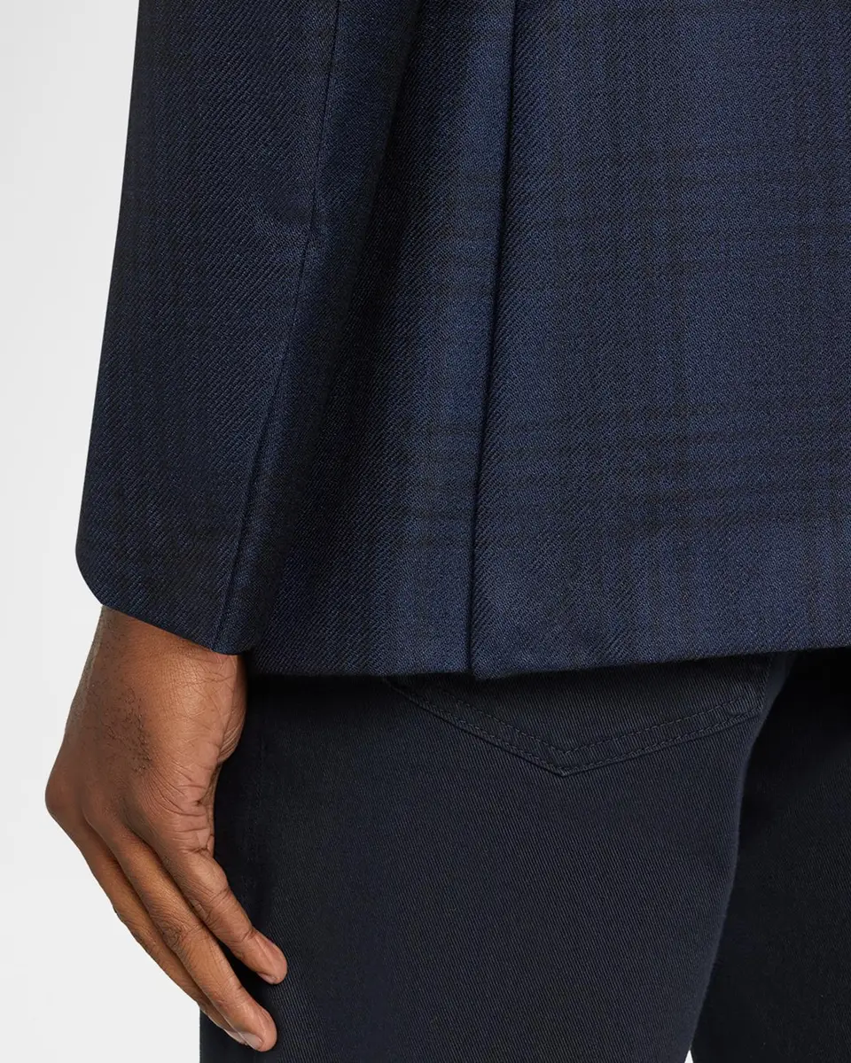 Zegna Men's Cashmere and Silk Check Single-Breasted Sport Coat | Thumbnail 8