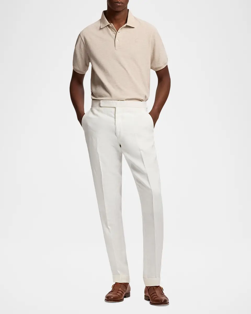 Ralph Lauren Purple Label Men's Custom Slim Fit Piqué Polo Shirt | Thumbnail 2 Ralph Lauren Purple Label Men's Custom Slim Fit Piqué Polo Shirt | Thumbnail 2