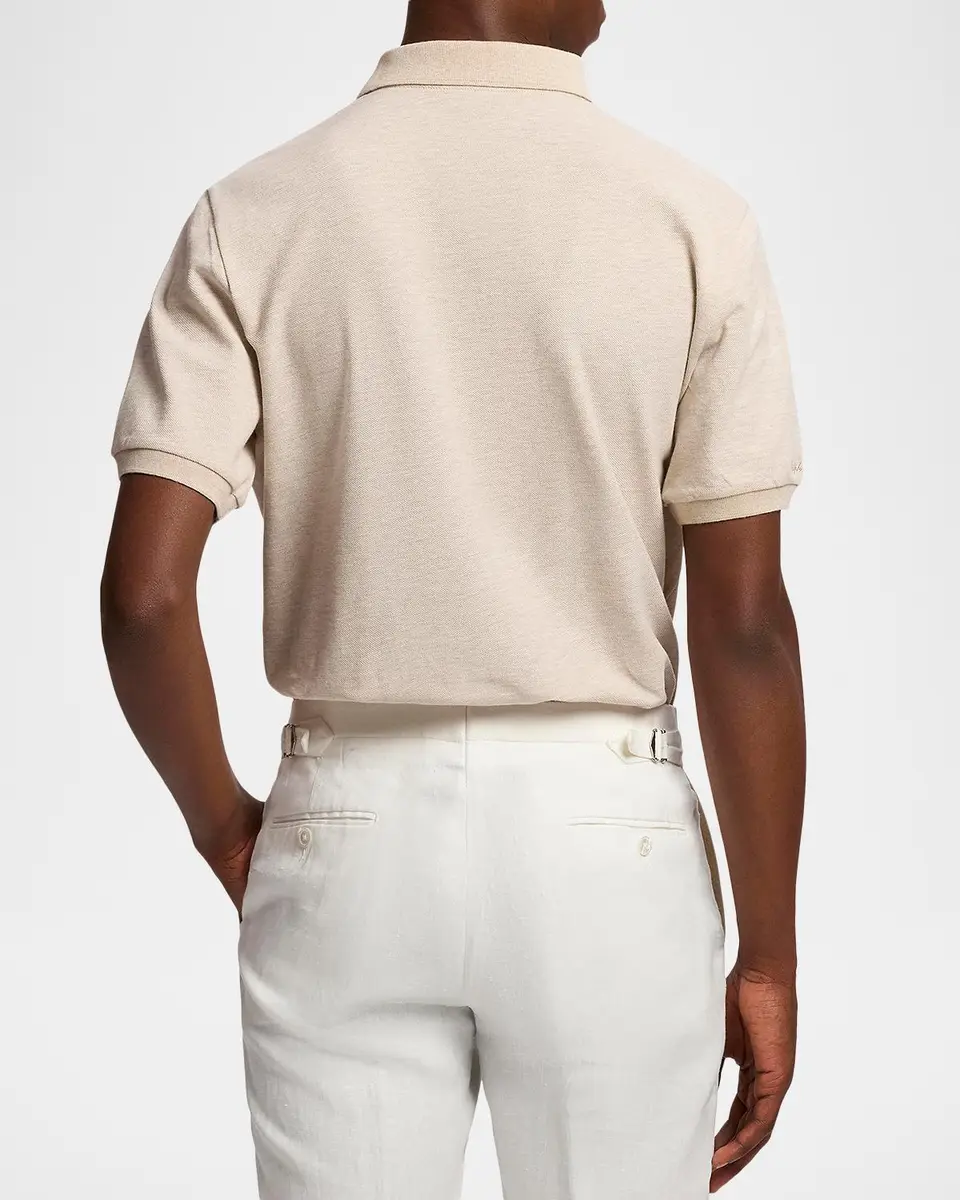 Ralph Lauren Purple Label Men's Custom Slim Fit Piqué Polo Shirt | Thumbnail 3 Ralph Lauren Purple Label Men's Custom Slim Fit Piqué Polo Shirt | Thumbnail 3