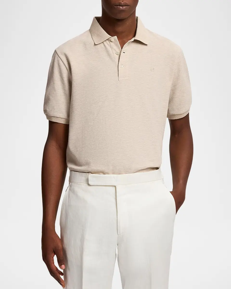 Ralph Lauren Purple Label Men's Custom Slim Fit Piqué Polo Shirt | Thumbnail 4 Ralph Lauren Purple Label Men's Custom Slim Fit Piqué Polo Shirt | Thumbnail 4