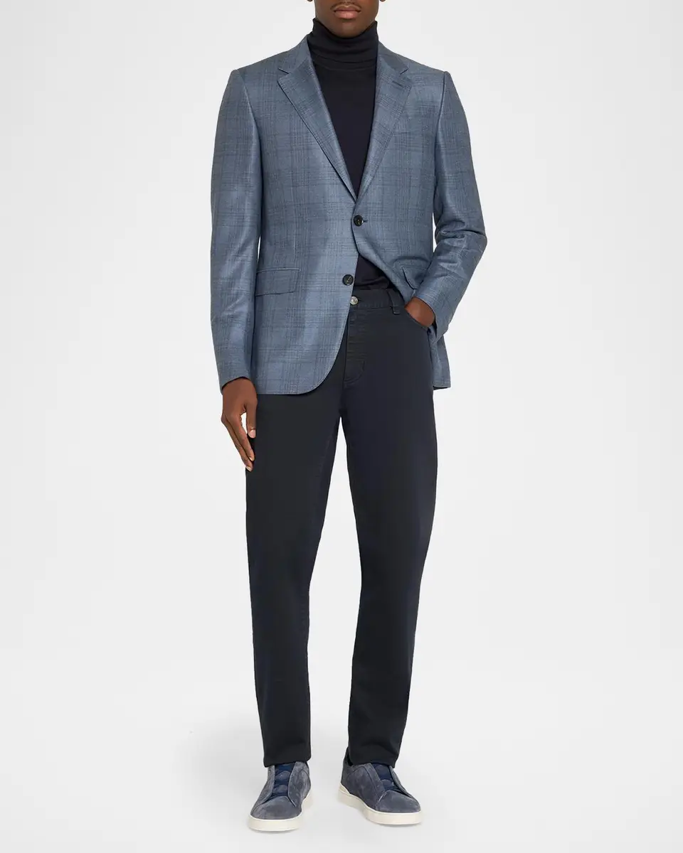 Zegna Men's Cashmere and Silk Plaid Sport Coat | Thumbnail 2 Zegna Men's Cashmere and Silk Plaid Sport Coat | Thumbnail 2