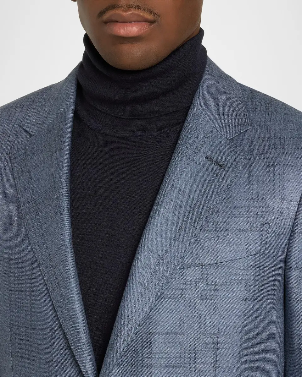 Zegna Men's Cashmere and Silk Plaid Sport Coat | Thumbnail 5 Zegna Men's Cashmere and Silk Plaid Sport Coat | Thumbnail 5