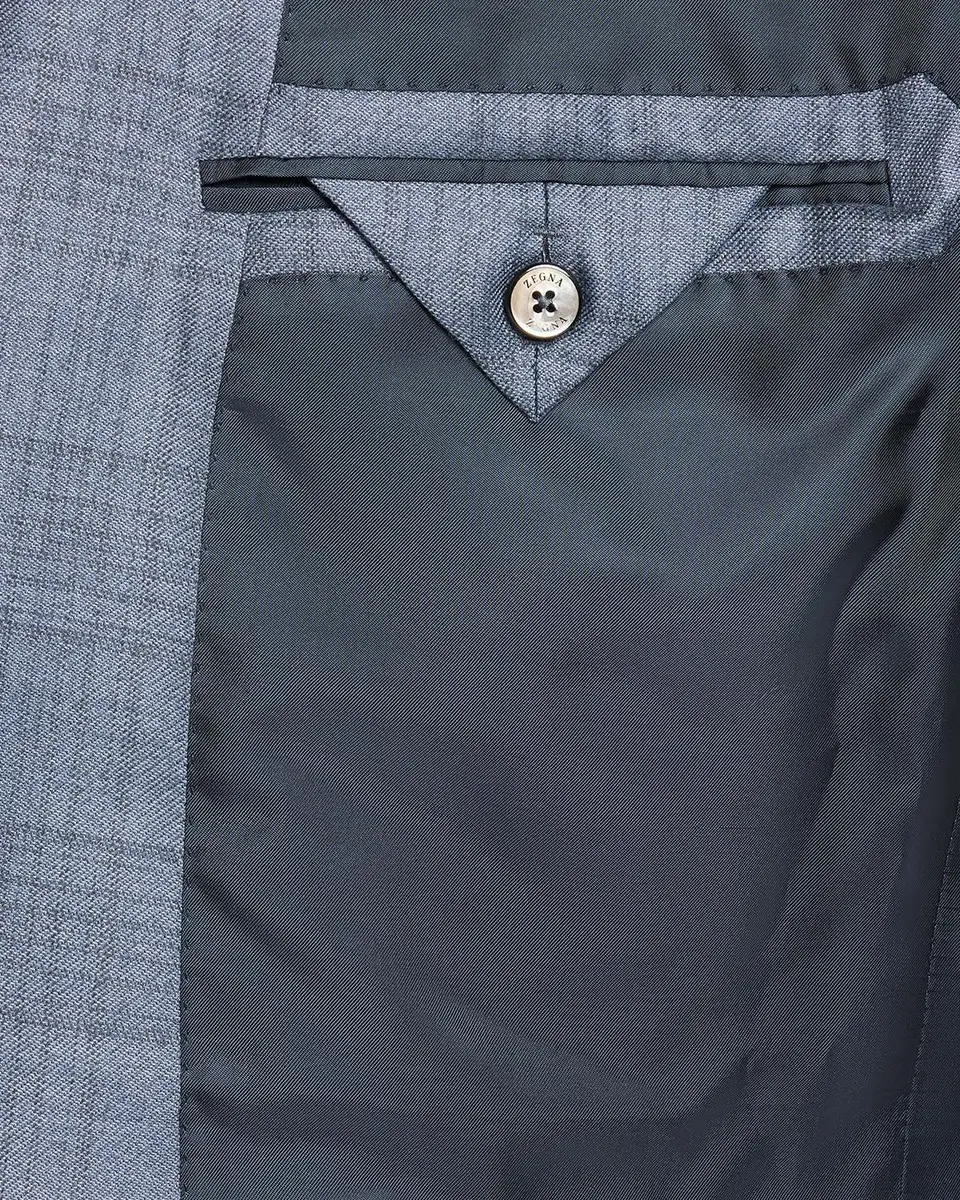 Zegna Men's Cashmere and Silk Plaid Sport Coat | Thumbnail 6 Zegna Men's Cashmere and Silk Plaid Sport Coat | Thumbnail 6