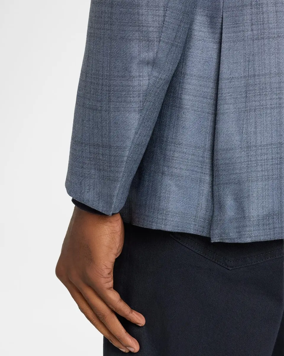 Zegna Men's Cashmere and Silk Plaid Sport Coat | Thumbnail 8 Zegna Men's Cashmere and Silk Plaid Sport Coat | Thumbnail 8
