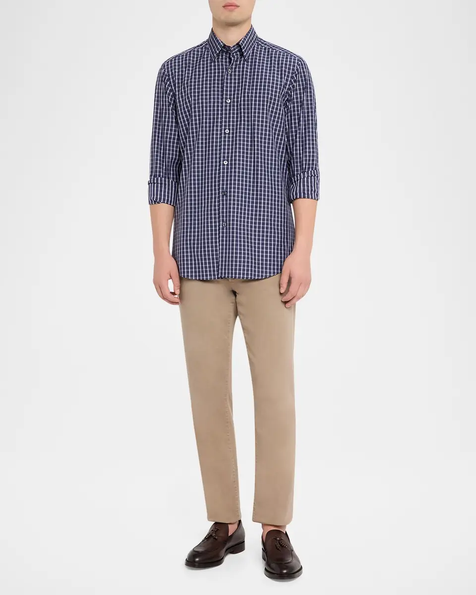 Zegna Men's Centoquaranta Cotton Plaid Button-Front Shirt | Thumbnail 2 Zegna Men's Centoquaranta Cotton Plaid Button-Front Shirt | Thumbnail 2