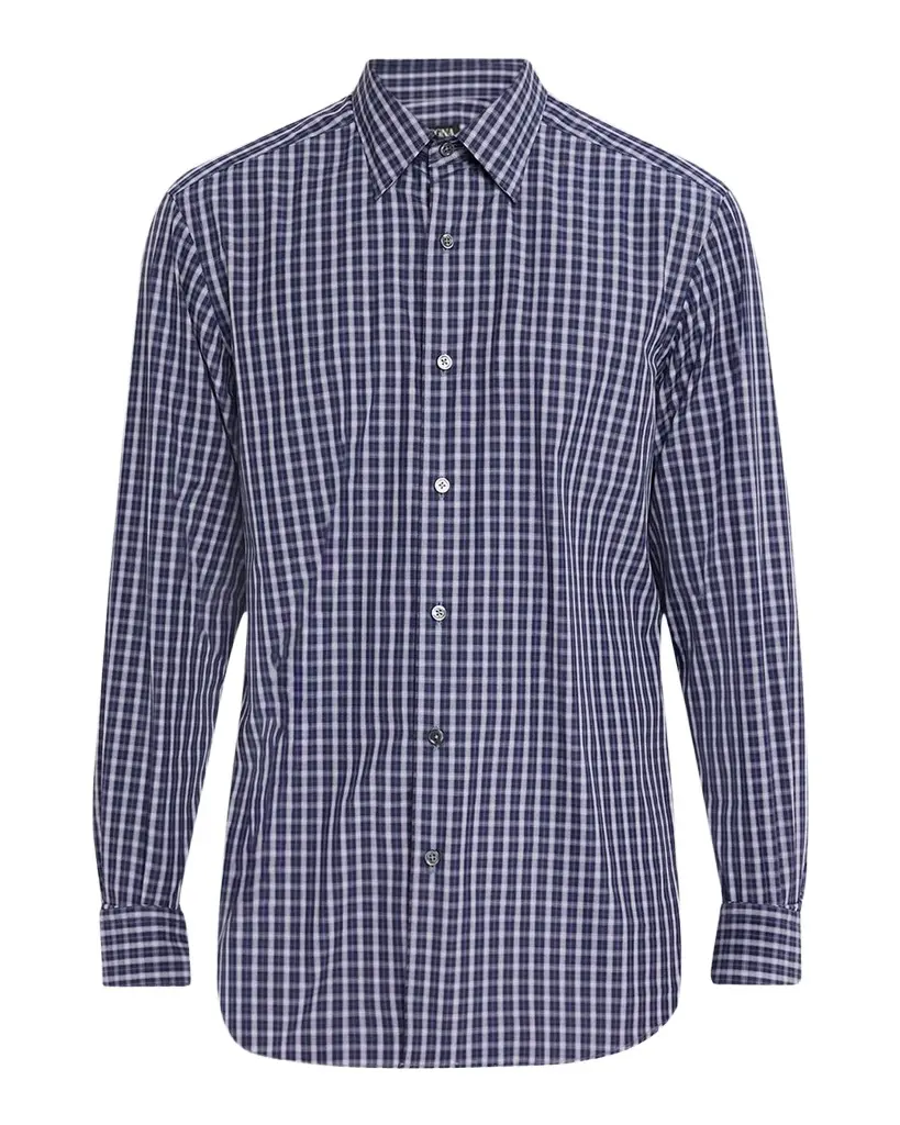 Men's Centoquaranta Cotton Plaid Button-Front Shirt Men's Centoquaranta Cotton Plaid Button-Front Shirt