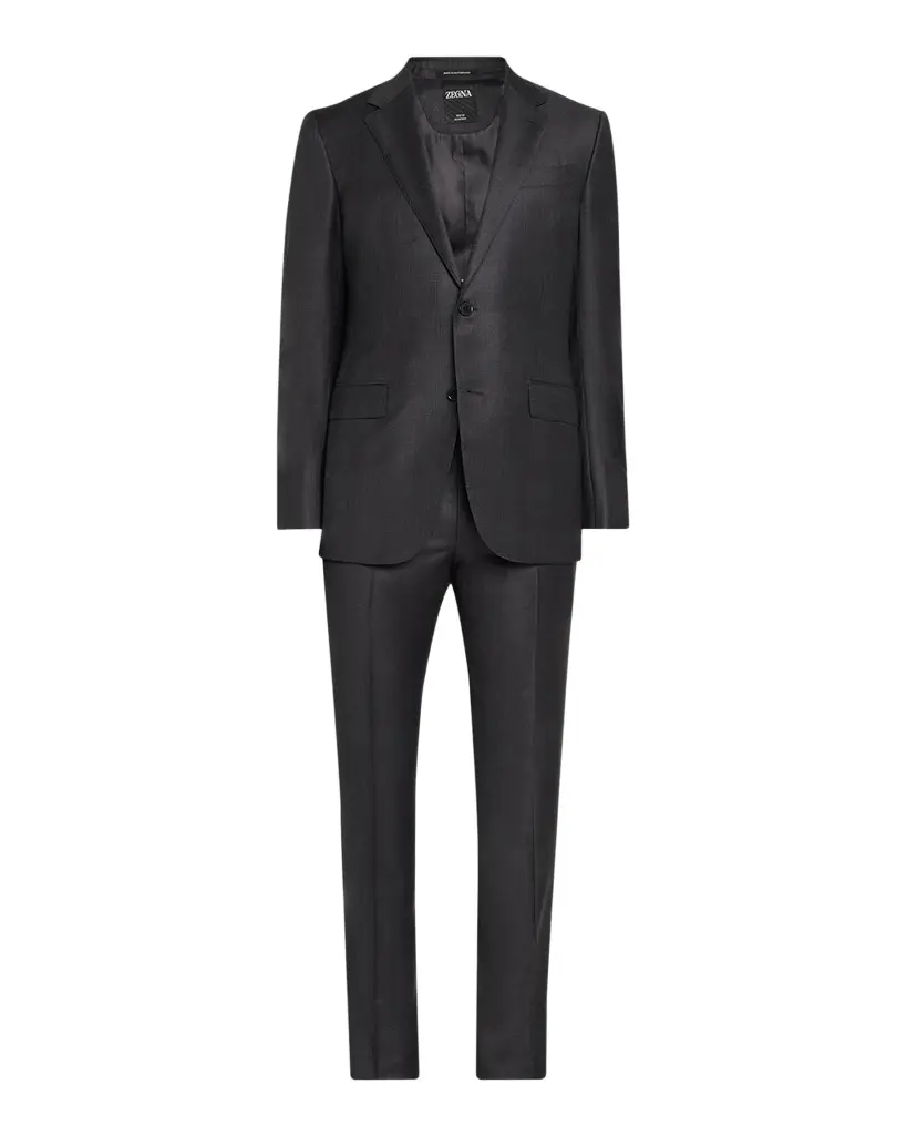 Zegna Men's 12milmil12 Wool Tonal Check Suit | Image 1 Zegna Men's 12milmil12 Wool Tonal Check Suit | Image 1