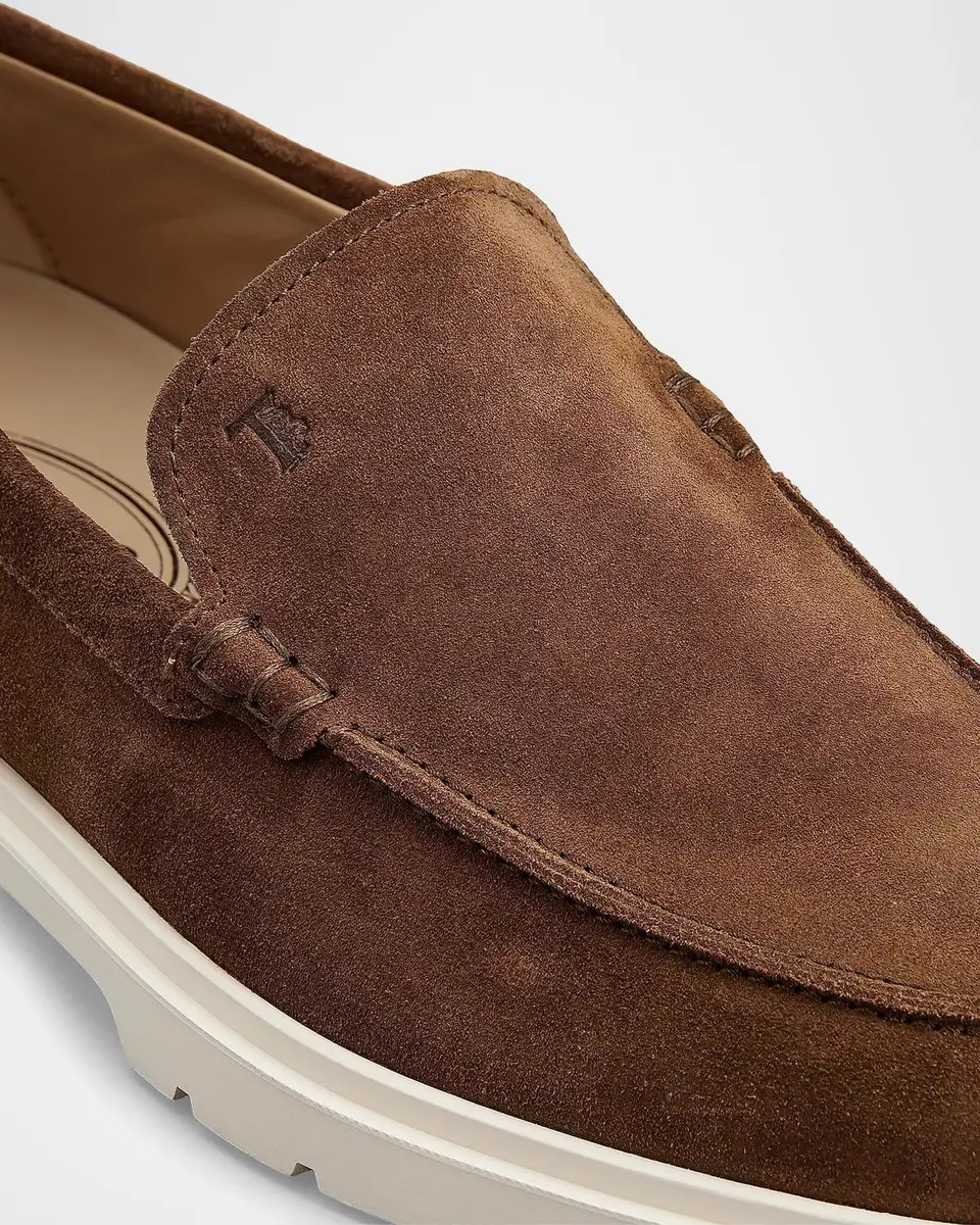 Tod's Men's Pantofola Suede Loafers | Thumbnail 2 Tod's Men's Pantofola Suede Loafers | Thumbnail 2