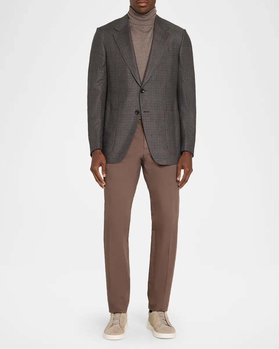 Zegna Men's Cashmere and Silk Plaid Sport Coat | Thumbnail 2 Zegna Men's Cashmere and Silk Plaid Sport Coat | Thumbnail 2