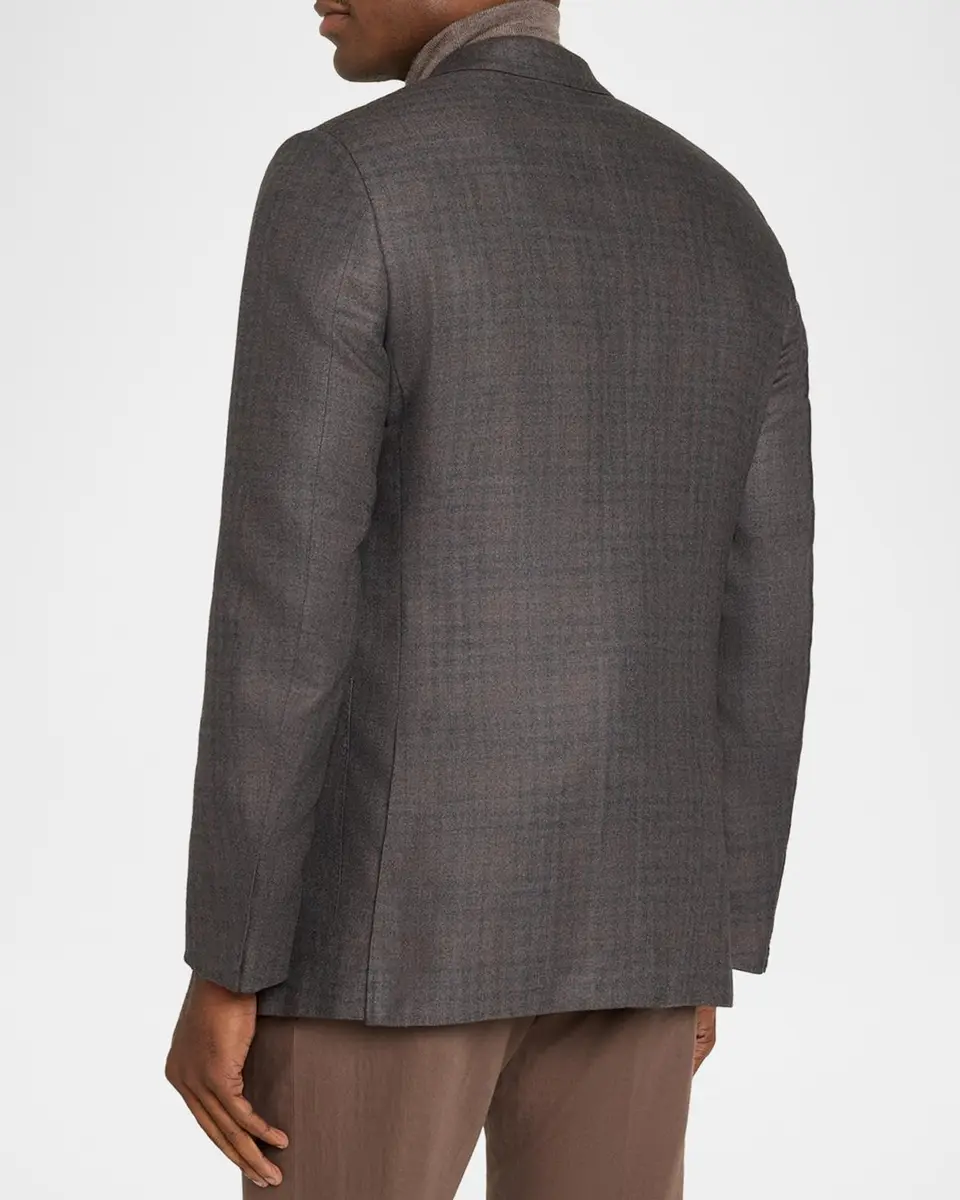 Zegna Men's Cashmere and Silk Plaid Sport Coat | Thumbnail 3 Zegna Men's Cashmere and Silk Plaid Sport Coat | Thumbnail 3