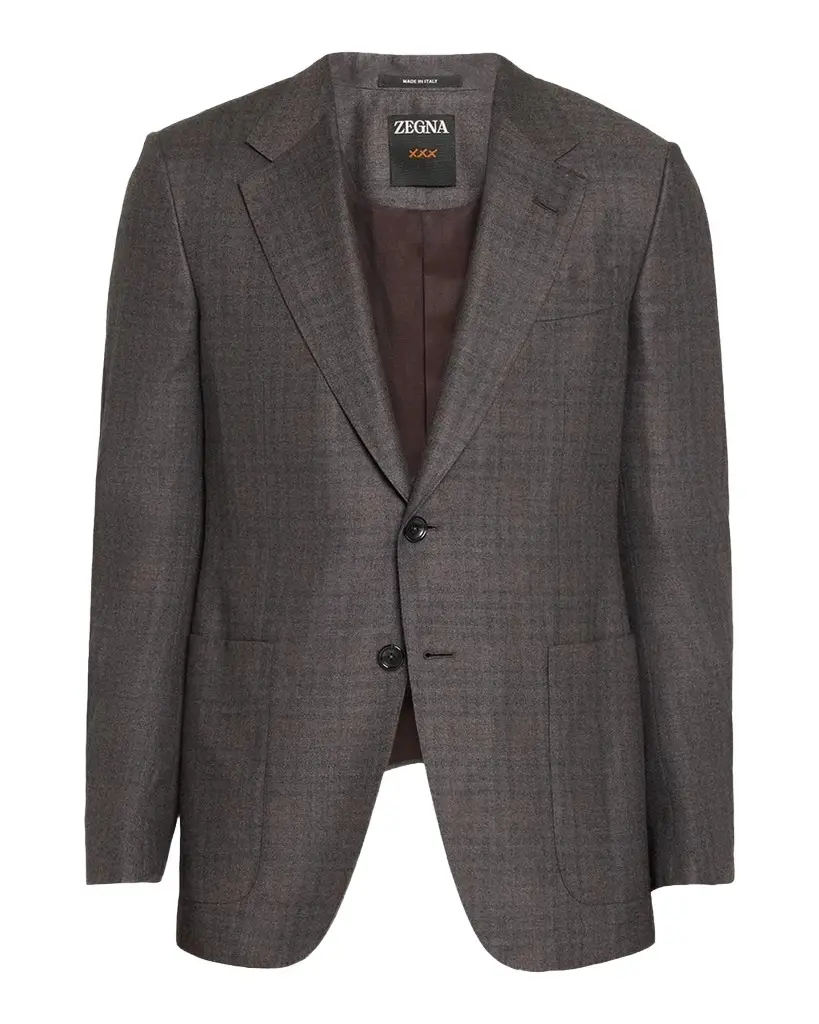 Zegna Men's Cashmere and Silk Plaid Sport Coat | Image 1 Zegna Men's Cashmere and Silk Plaid Sport Coat | Image 1