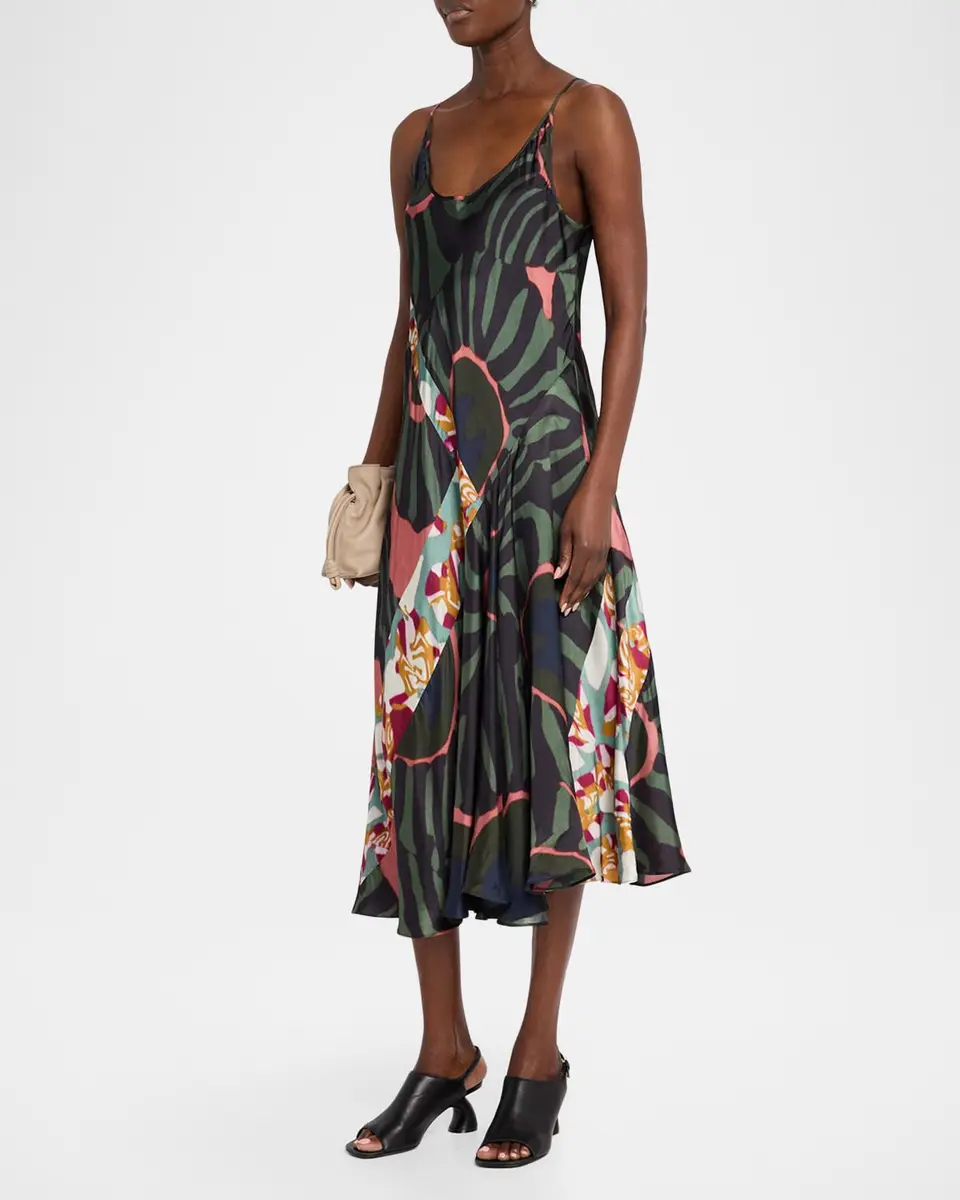 Dries Van Noten Dibelle Patchwork Satin Midi Slip Dress | Thumbnail 4 Dries Van Noten Dibelle Patchwork Satin Midi Slip Dress | Thumbnail 4