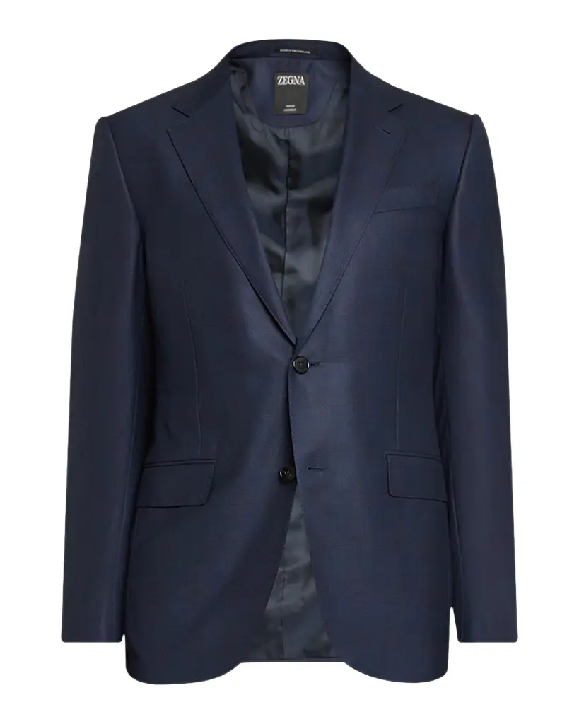 Zegna Men's 12milmil12 Wool Tonal Check Suit | Image 1 Zegna Men's 12milmil12 Wool Tonal Check Suit | Image 1
