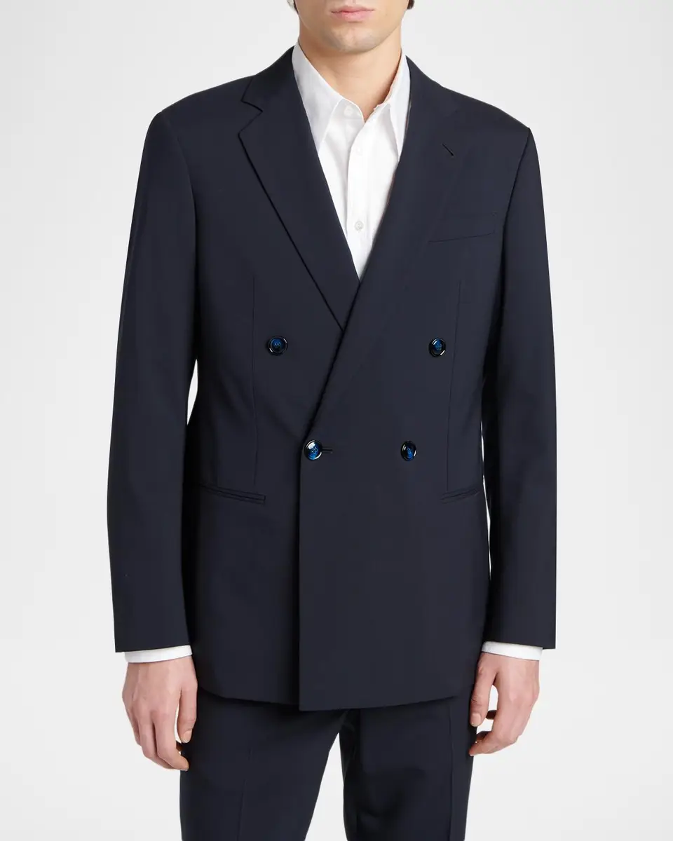 Giorgio Armani Men's Soho-Fit Wool Double-Breasted Sport Coat | Thumbnail 4