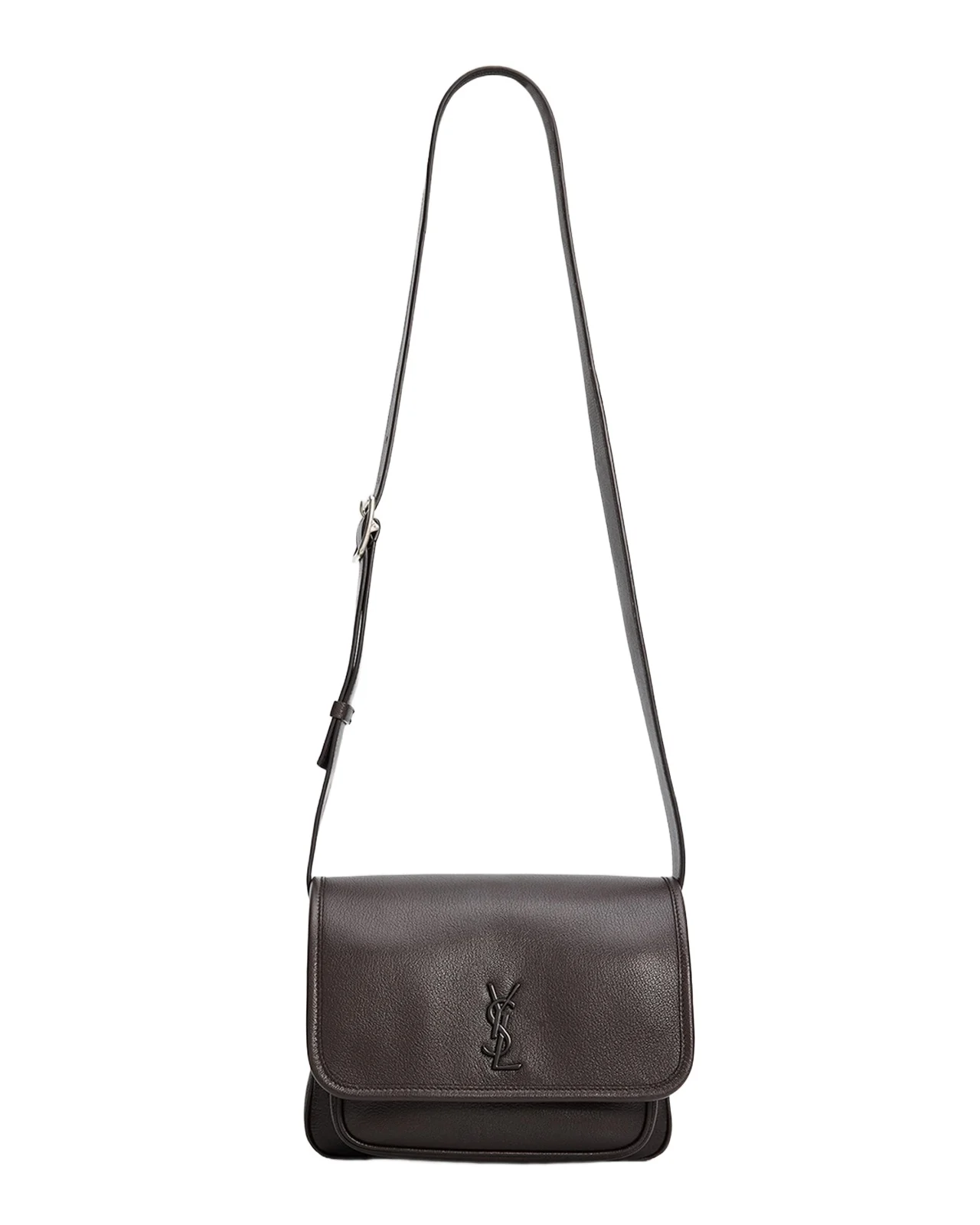 Saint Laurent Men's Niki Small YSL Messenger Bag in Grained Leather
