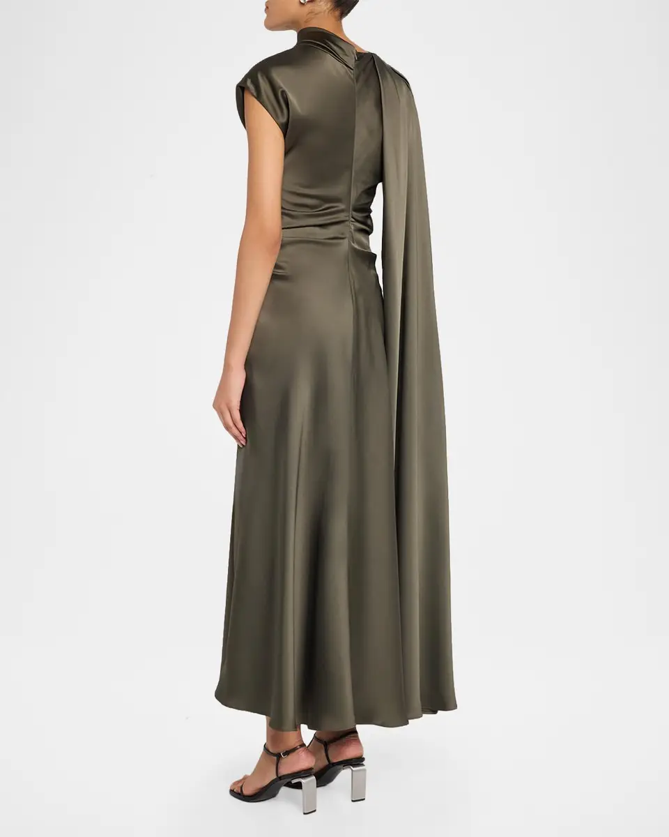Simkhai Jacka Draped Mock-Neck Midi Dress | Thumbnail 3 Simkhai Jacka Draped Mock-Neck Midi Dress | Thumbnail 3