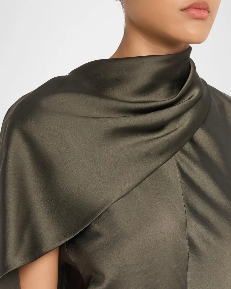 Simkhai Jacka Draped Mock-Neck Midi Dress | Thumbnail 5 Simkhai Jacka Draped Mock-Neck Midi Dress | Thumbnail 5