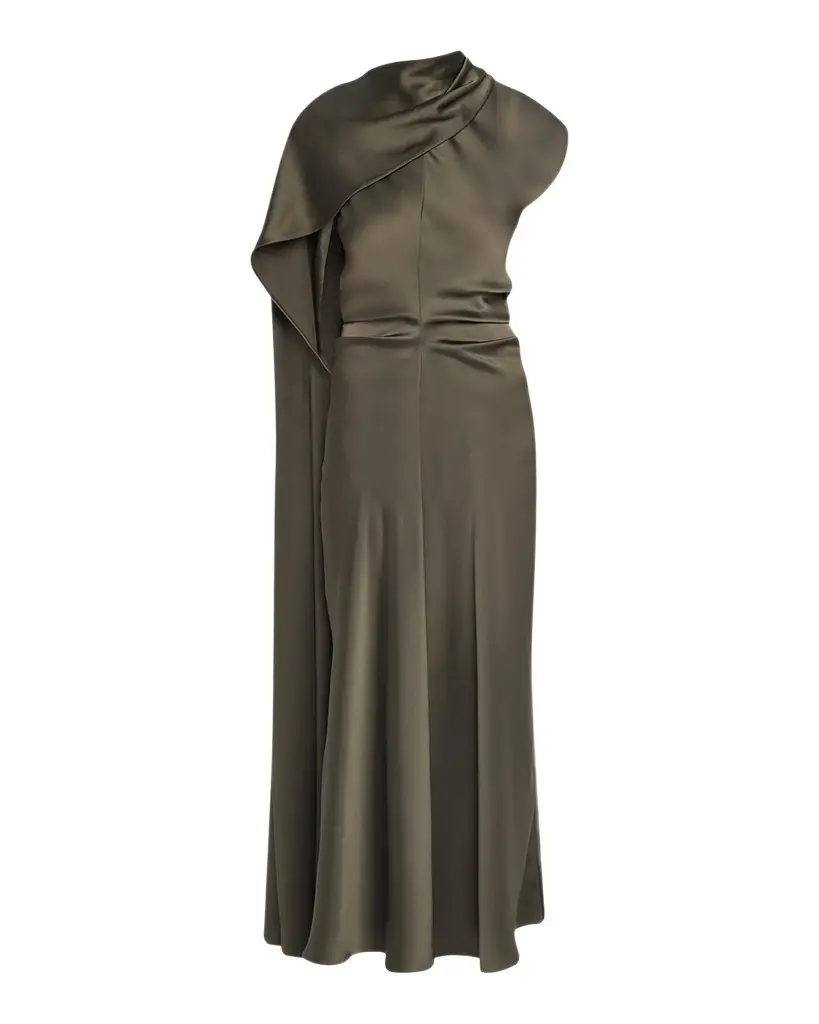 Simkhai Jacka Draped Mock-Neck Midi Dress