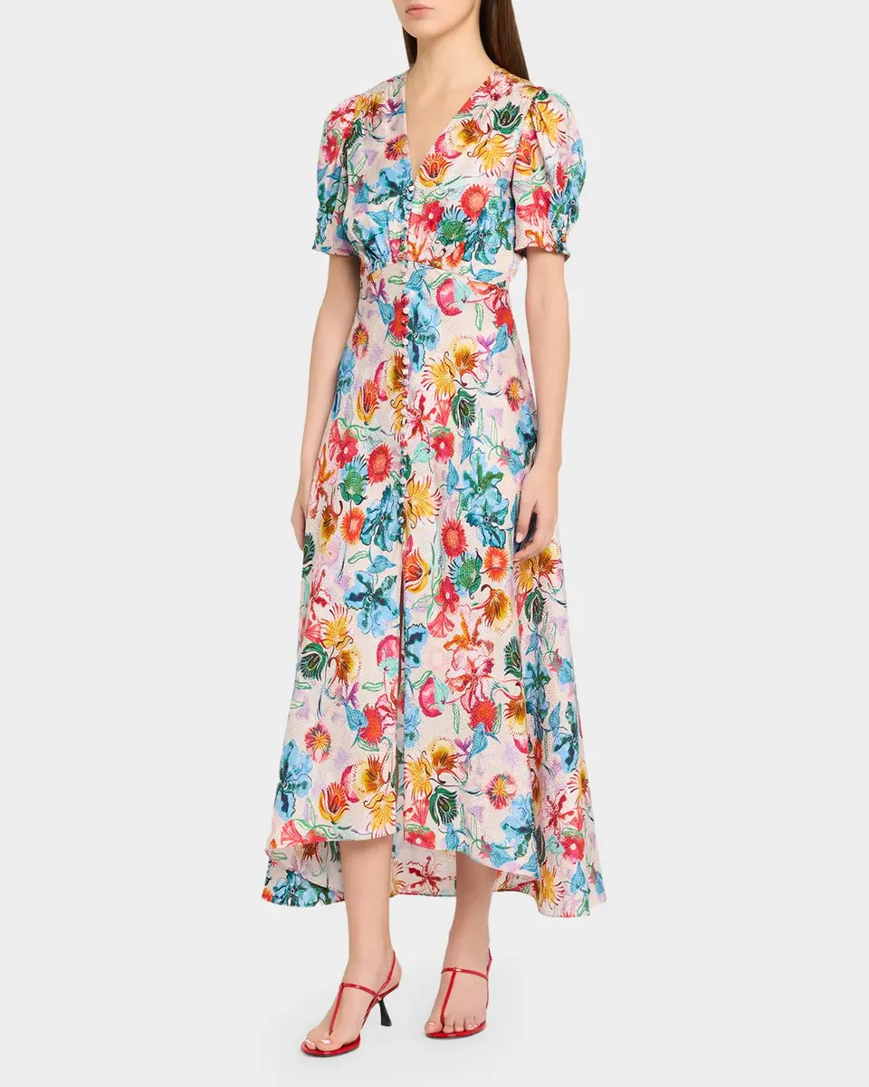 Saloni Lea Printed Long Dress | Thumbnail 4 Saloni Lea Printed Long Dress | Thumbnail 4