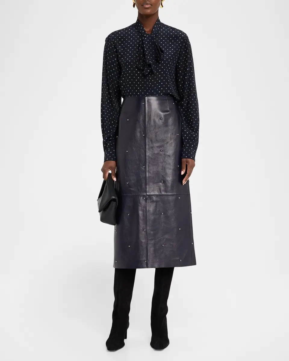 Lafayette 148 New York Polka Dot Silk Crepe De Chine Blouse | Thumbnail 2 Lafayette 148 New York Polka Dot Silk Crepe De Chine Blouse | Thumbnail 2