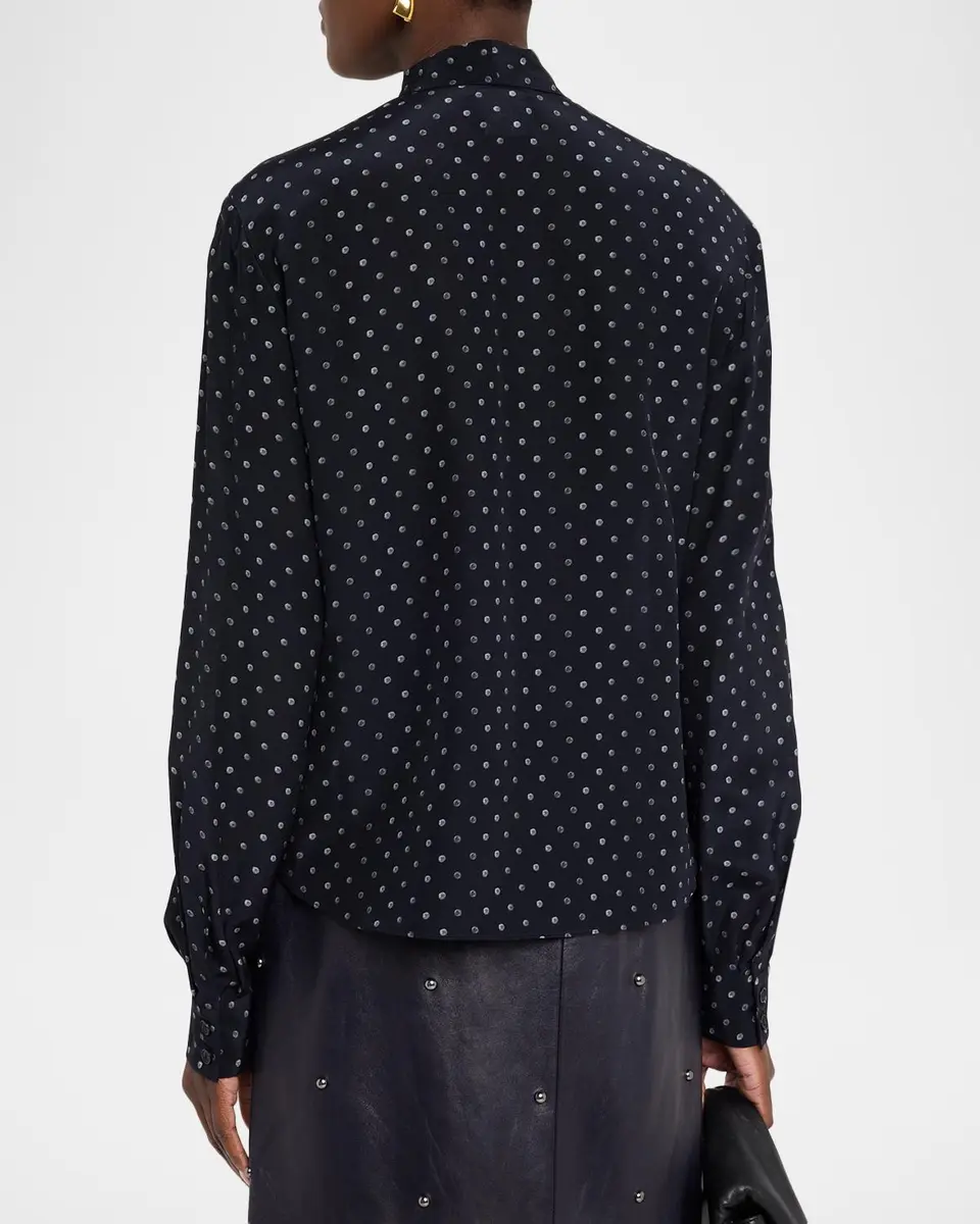 Lafayette 148 New York Polka Dot Silk Crepe De Chine Blouse | Thumbnail 3 Lafayette 148 New York Polka Dot Silk Crepe De Chine Blouse | Thumbnail 3