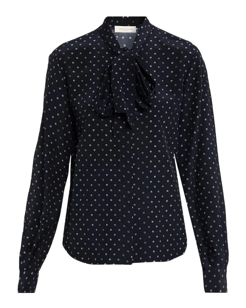 Lafayette 148 New York Polka Dot Silk Crepe De Chine Blouse | Image 1 Lafayette 148 New York Polka Dot Silk Crepe De Chine Blouse | Image 1