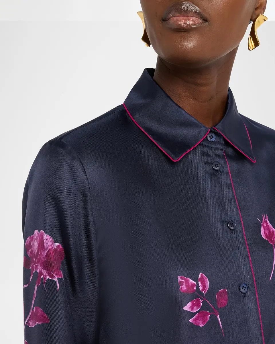 Lafayette 148 New York Floral-Print Silk Twill Blouse | Thumbnail 5 Lafayette 148 New York Floral-Print Silk Twill Blouse | Thumbnail 5