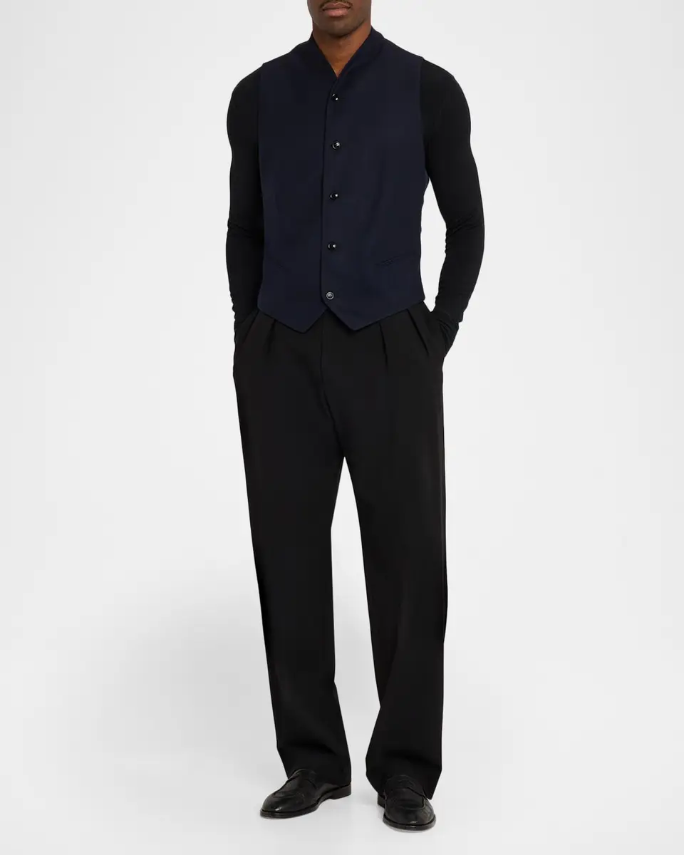 Giorgio Armani Men's Wool-Stretch Waistcoat | Thumbnail 2 Giorgio Armani Men's Wool-Stretch Waistcoat | Thumbnail 2