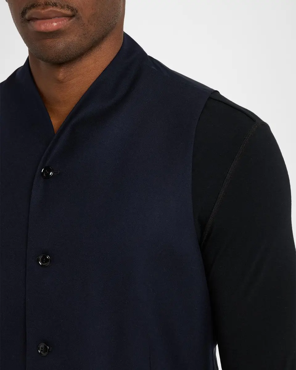 Giorgio Armani Men's Wool-Stretch Waistcoat | Thumbnail 5 Giorgio Armani Men's Wool-Stretch Waistcoat | Thumbnail 5