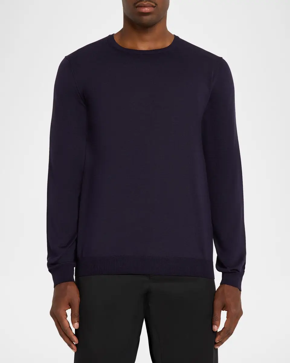 Giorgio Armani Men's Silk and Cotton Crewneck Sweater | Thumbnail 4 Giorgio Armani Men's Silk and Cotton Crewneck Sweater | Thumbnail 4