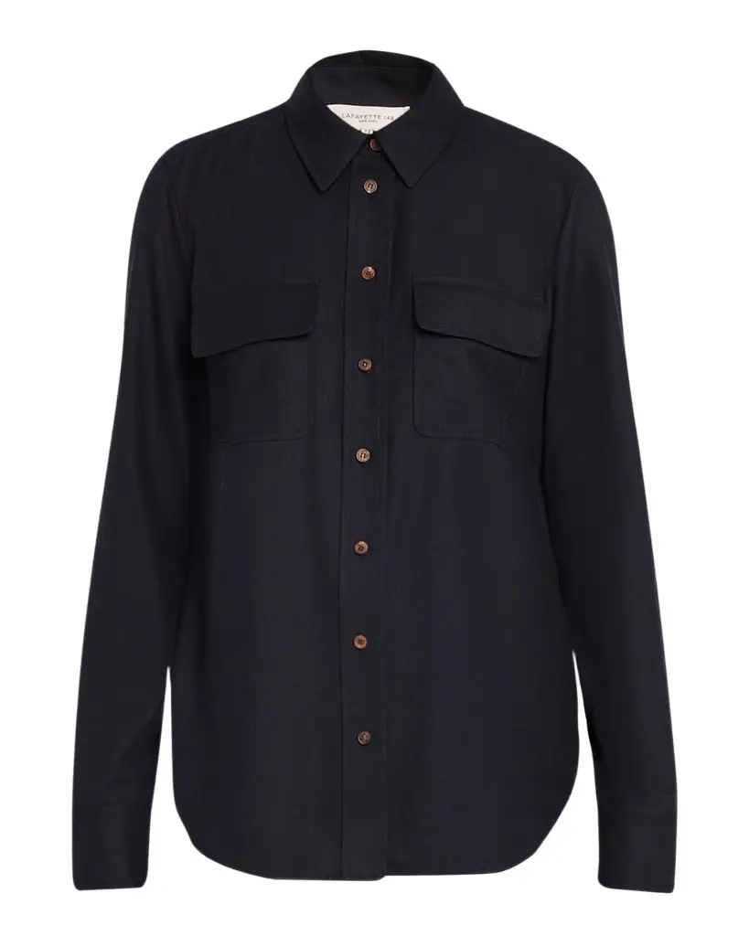 Lafayette 148 New York Brushed Wool Button-Front Shirt | Image 1 Lafayette 148 New York Brushed Wool Button-Front Shirt | Image 1