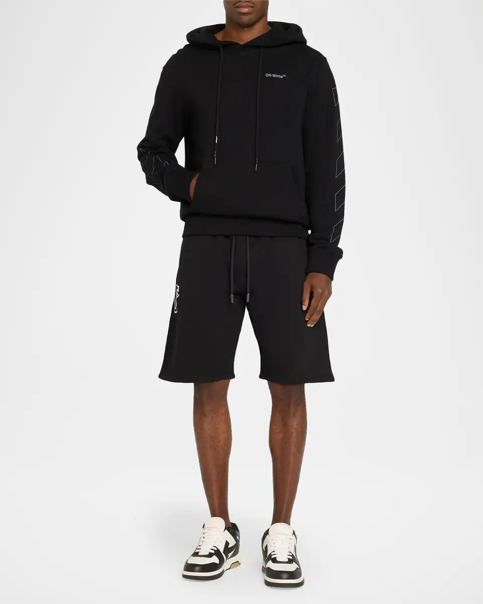 Off-White Men's Motion Arrow Cotton Drawstring Shorts | Thumbnail 2 Off-White Men's Motion Arrow Cotton Drawstring Shorts | Thumbnail 2