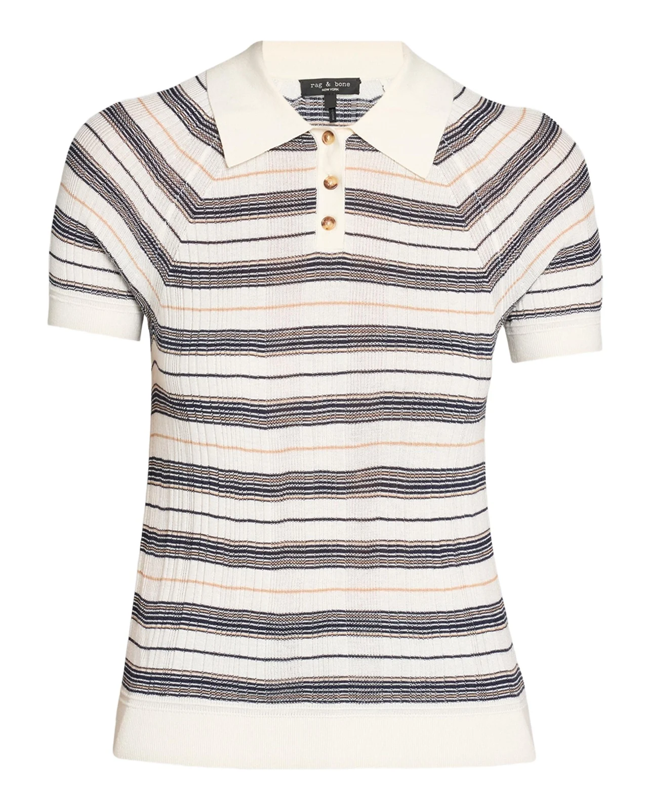 Teresa Striped Silk-Blend Polo Teresa Striped Silk-Blend Polo