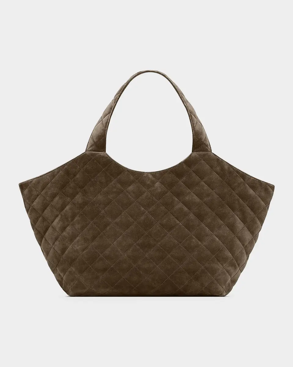 Saint Laurent Icare Medium Quilted Suede Tote Bag | Thumbnail 3 Saint Laurent Icare Medium Quilted Suede Tote Bag | Thumbnail 3