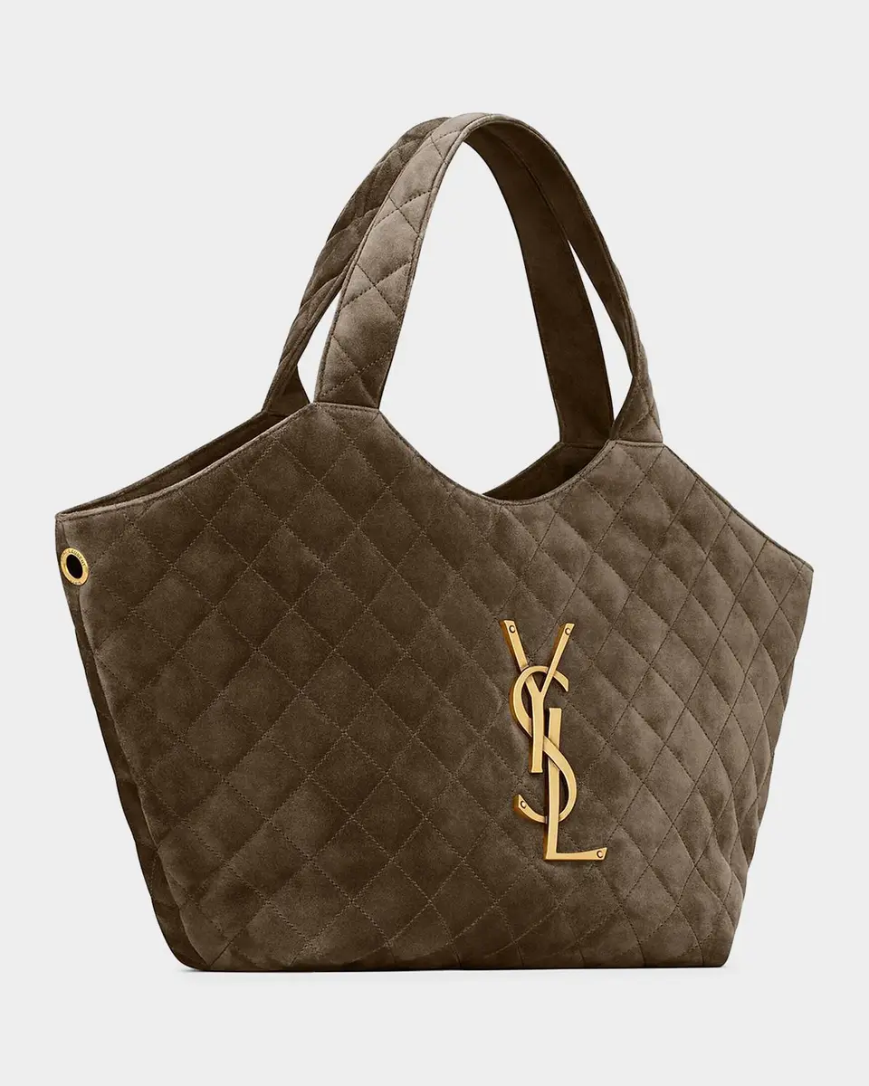 Saint Laurent Icare Medium Quilted Suede Tote Bag | Thumbnail 4 Saint Laurent Icare Medium Quilted Suede Tote Bag | Thumbnail 4