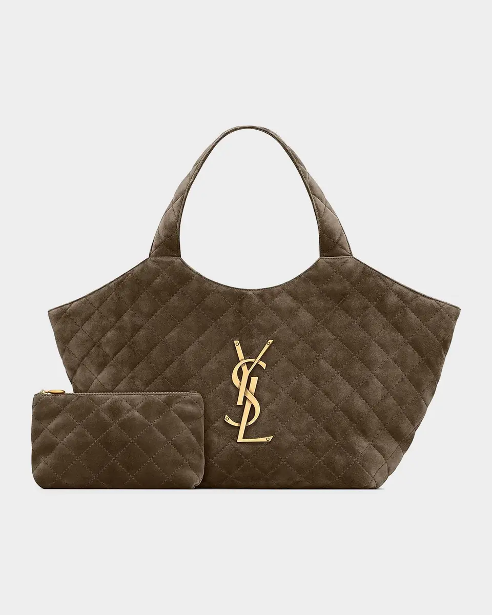 Saint Laurent Icare Medium Quilted Suede Tote Bag | Thumbnail 6 Saint Laurent Icare Medium Quilted Suede Tote Bag | Thumbnail 6