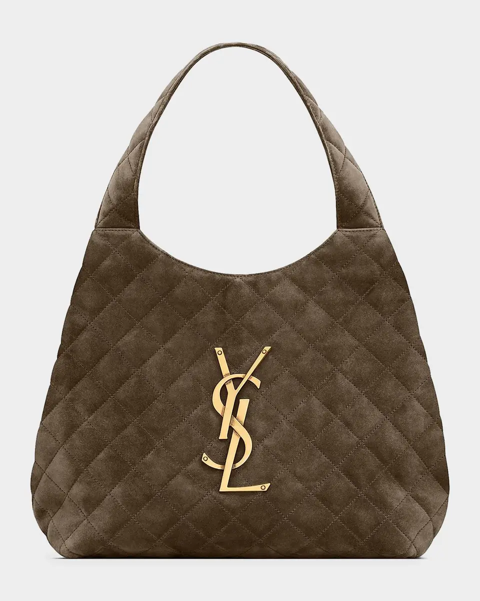 Saint Laurent Icare Medium Quilted Suede Tote Bag | Thumbnail 8 Saint Laurent Icare Medium Quilted Suede Tote Bag | Thumbnail 8
