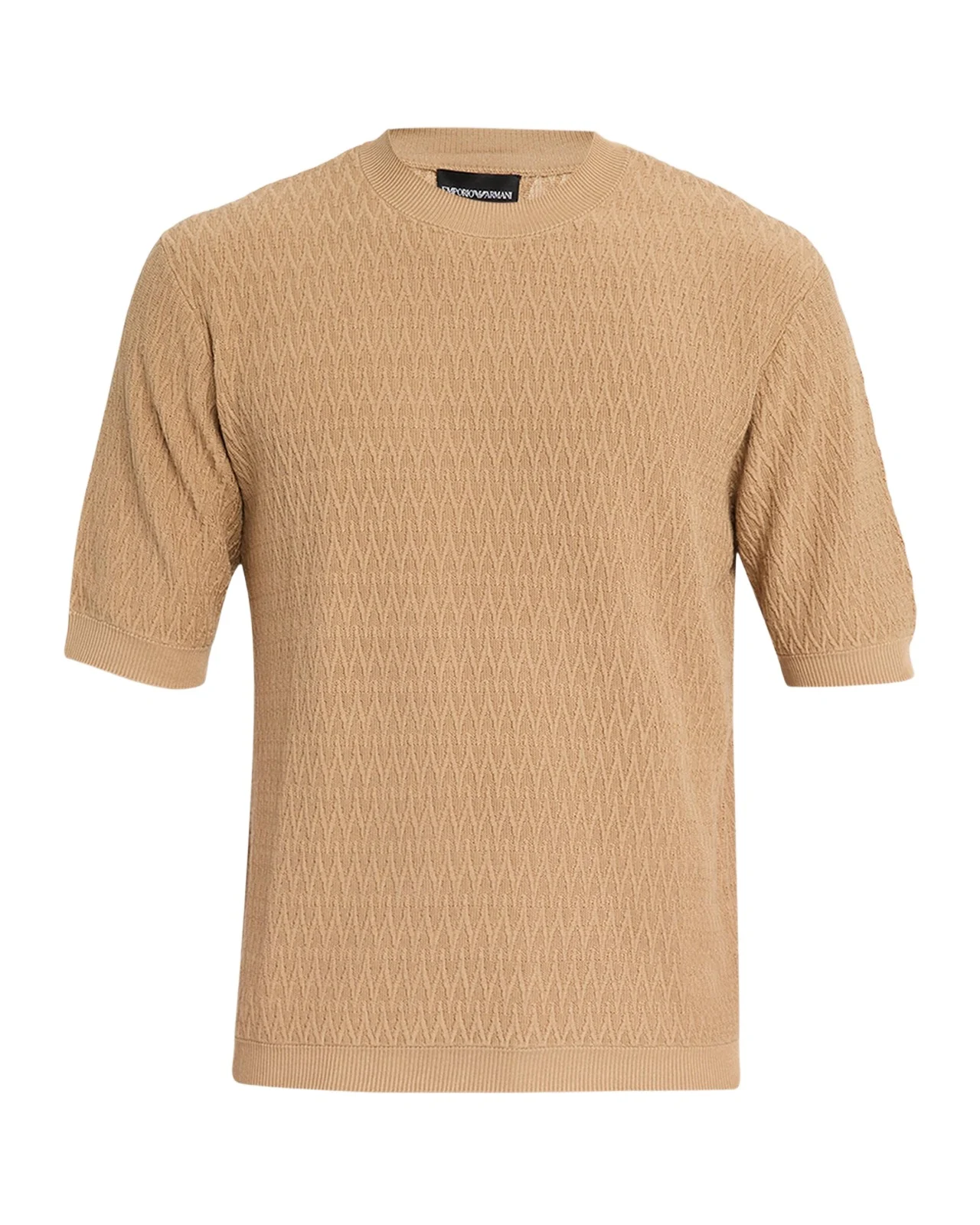 Emporio Armani Men's Tonal Wave Short-Sleeve Crewneck Sweater
