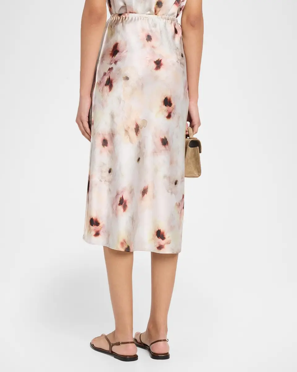 Vince Watercolor Floral Midi Skirt | Thumbnail 3 Vince Watercolor Floral Midi Skirt | Thumbnail 3