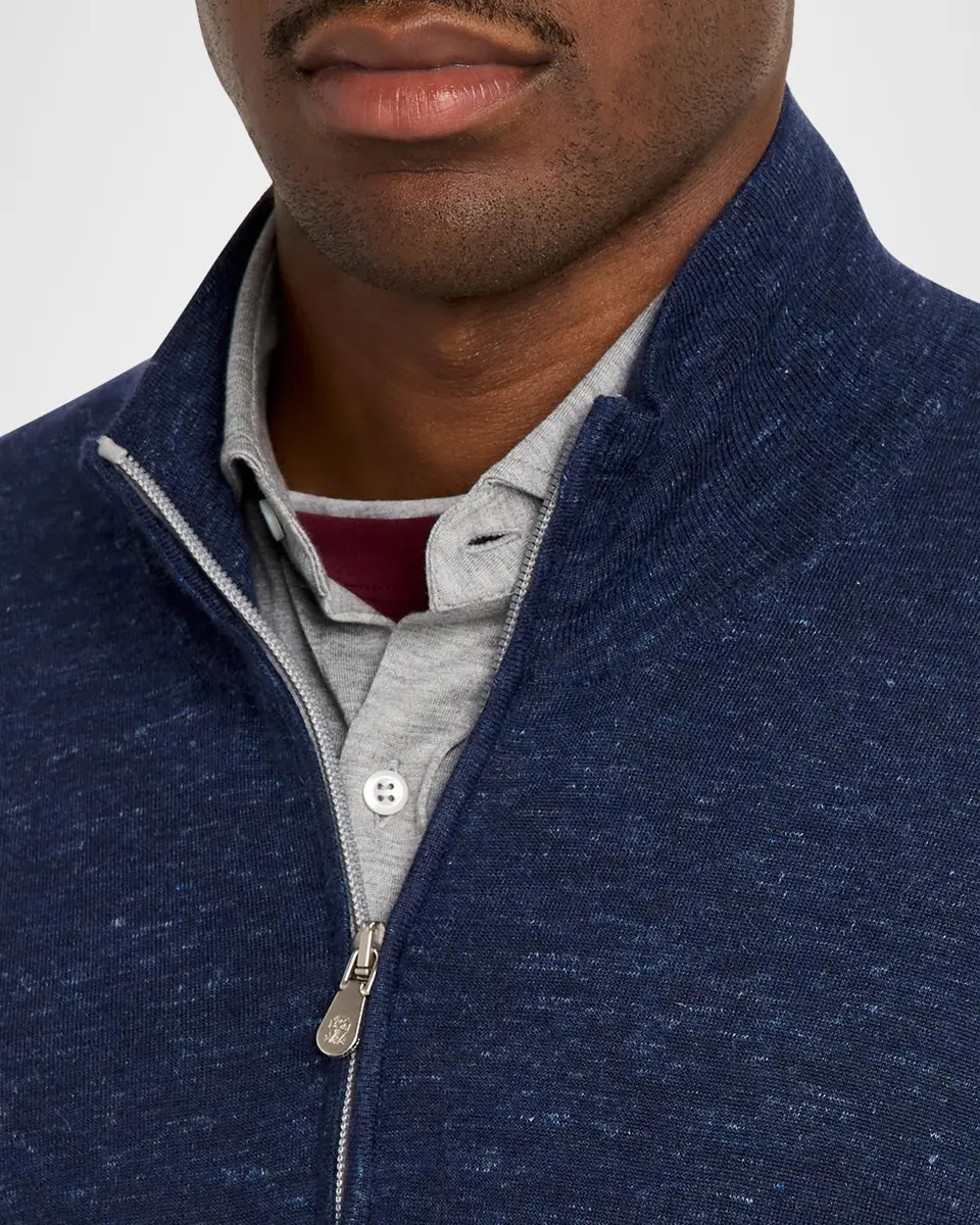Brunello Cucinelli Men's Cashmere-Blend Quarter-Zip Sweater | Thumbnail 5
