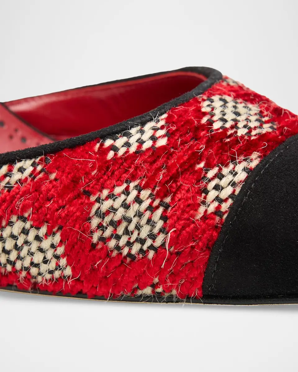 Manolo Blahnik 70mm Capsli Raffia and Suede Slingback Pumps | Thumbnail 5