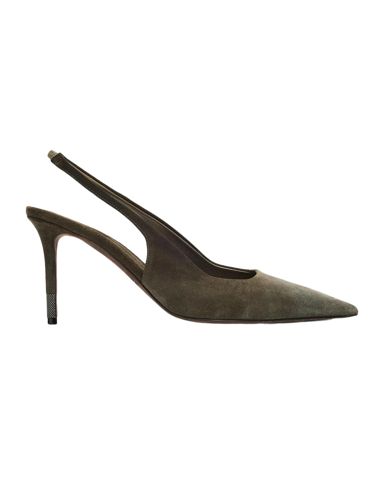 85mm Monili-Heel Suede Slingback Pumps