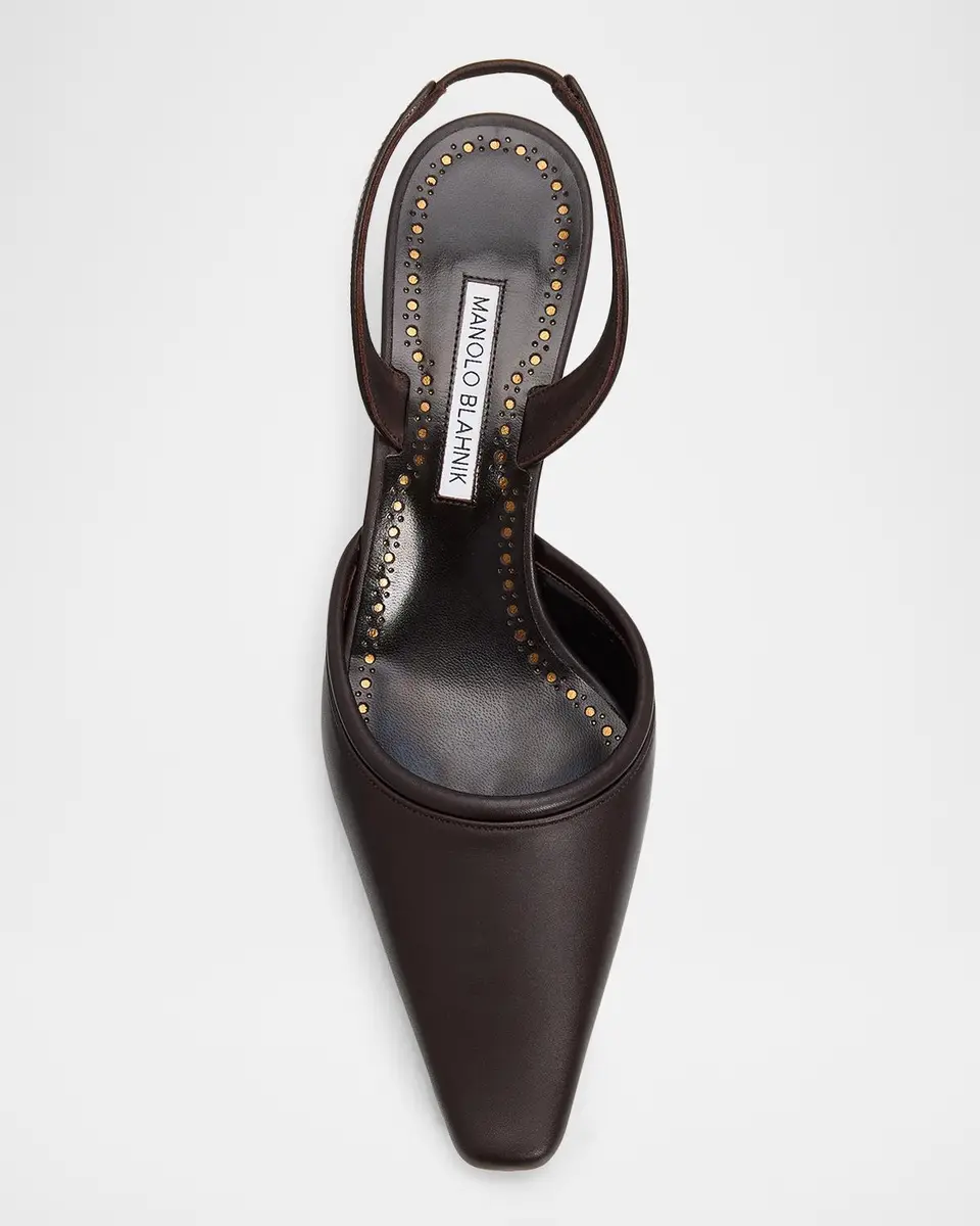 Manolo Blahnik 50mm Vendona Leather Slingback Pumps | Thumbnail 6